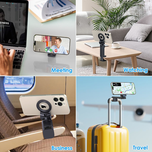 Universell Flygplansmobilhållare för MagSafe-telefoner, Handsfree Mobilhållare för Skrivbord med Multi-Riktad Dubbel 360 Graders Rotation Flygande E
