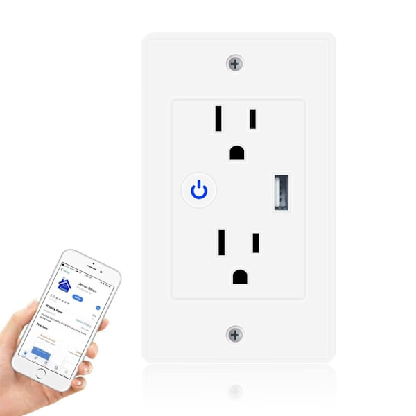 Smart indbygget stikkontakt 2Ac+ USB stikkontakt 2 Ac-stik Wifi