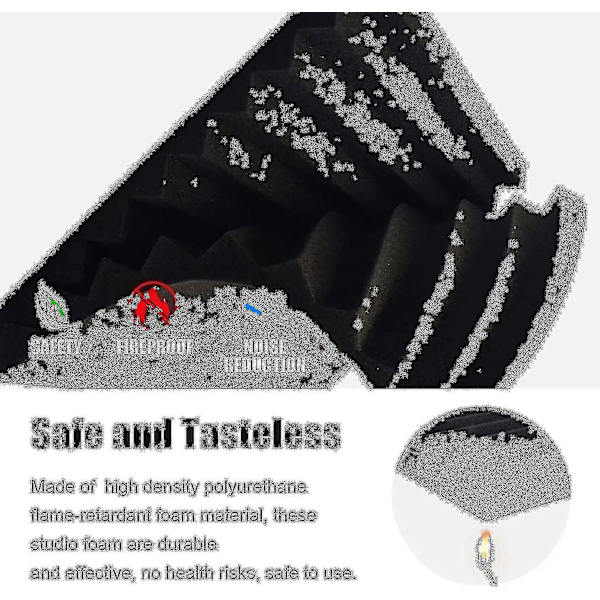 12/24 Pack Akustiska skumplattor Ljudisoleringspaneler Inspelningsstudio Grey 24Pcs