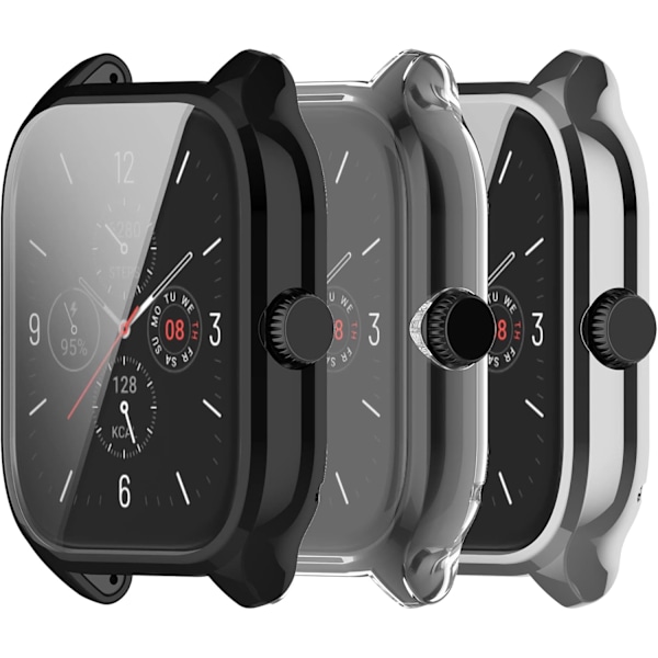 Skärmskydd Kompatibelt för Amazfit GTS 4, Mjuk TPU Pläterad Stötfångare Allround Klockfodral Skyddande Skal Anti-Repskydd för GTS 4 Acc