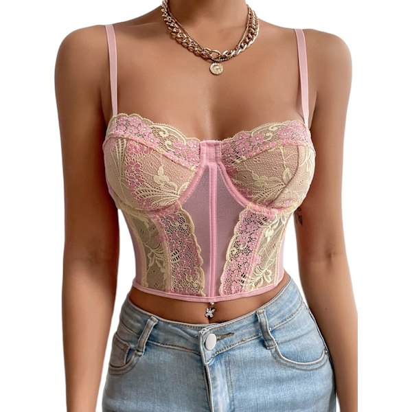 Kvinners Sexy Bralette Cami Crop Top Hanky Hem Blonder Spaghetti Stropp Camisole