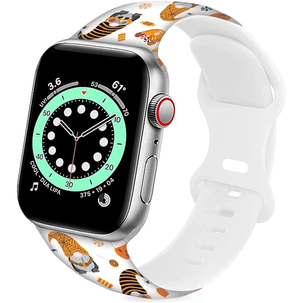 Halloween Blomster Kranie Tegneserie Armbånd Kompatibel med Apple Watch