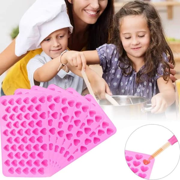 Silikoneforme til voks smelter & sæbe - Hjerte, Mini slik & isterningebakker - DIY gelé & vingummi