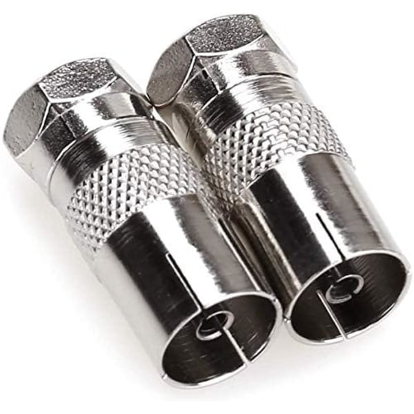 2-pak TV T/F-type tilkoblingsuttak til RF-koaksialantenneadapter