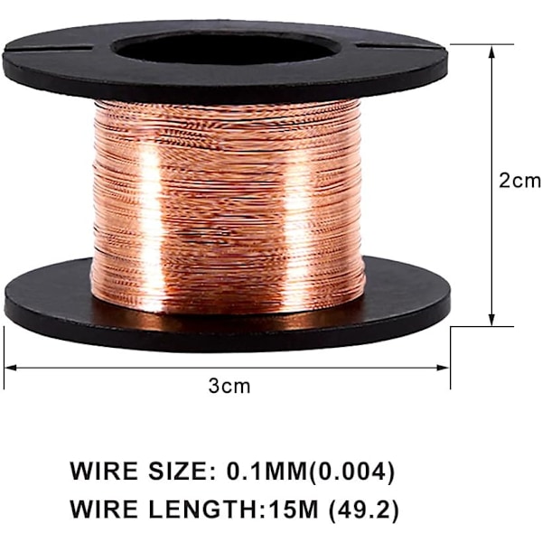 0,1 mm magnettråd - emaljert kobbertråd for lodding