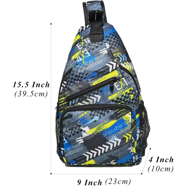 Slingväska - Crossbody axelväska för resor, vandring, ryggsäck, multifunktionell