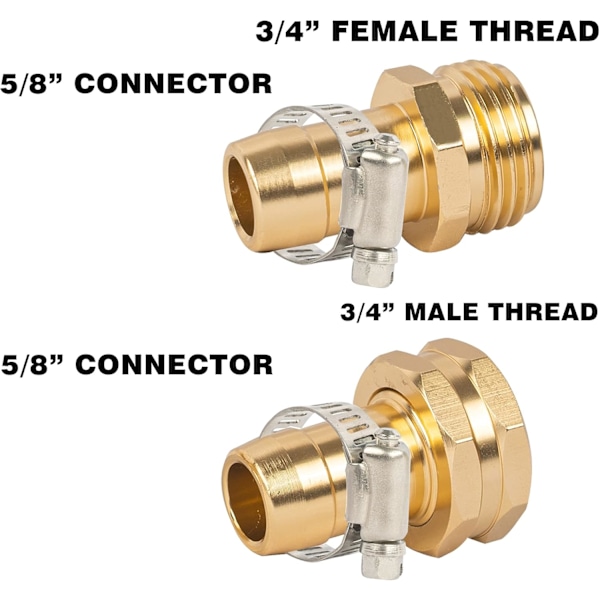 Reparationskobling til haveslange med klemmer. Passer til 3/4\" eller 5/8\" haveslange