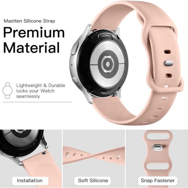 20mm Rem til Samsung Galaxy Watch - Sand Pink Sport Rem til Galaxy Watch-serien