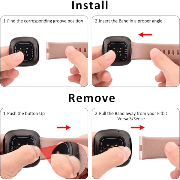 Bløde silikone remme til Fitbit Versa 3/Sense