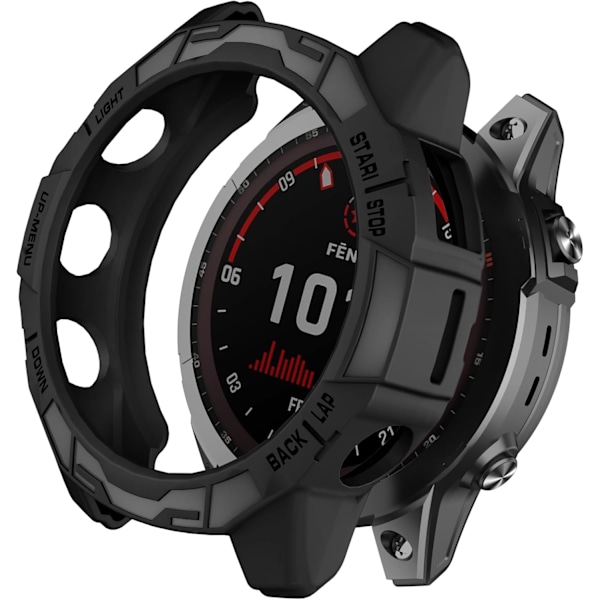 Beskyttelsescover Kompatibelt med Garmin Fenix 7X/Fenix 7X Pro/EPIX Pro 51mm, Bløde Anti-Drop Erstatnings Beskyttelsesetuier Smart Watch Tilbehør Sort 26M