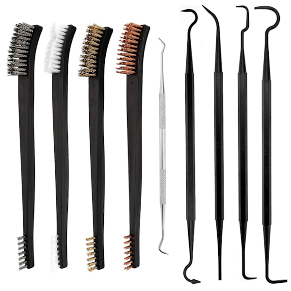 Mini Wire Brush & Pick Kit - 9 deler for rengjøring av sveiseslagg og rust