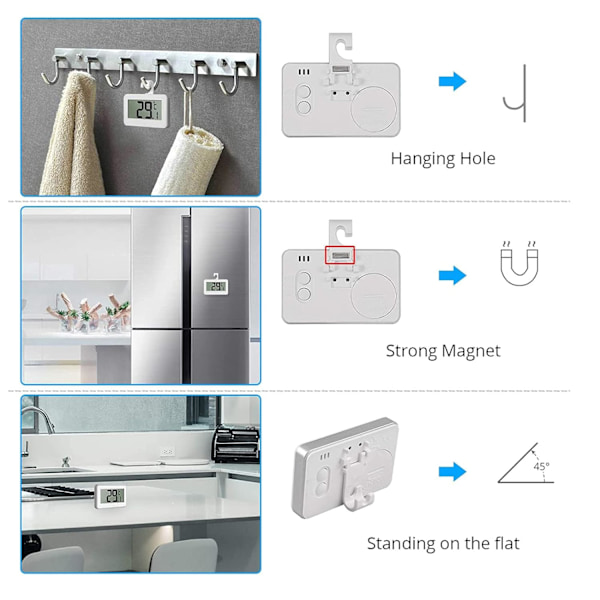 Digital termometer för kylskåp med LCD-display och frostlarm