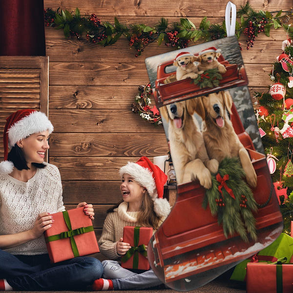 Vinter Jul Kunst Dekoration Jule Strømpe Gaveholder Ferie Xmas Strømper Sokker til Familie Dekoration Hængende Ornament Party, 45 x