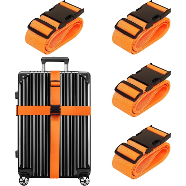Bagageremme TSA Godkendte Rejsebælter 4 Pak (Orange)