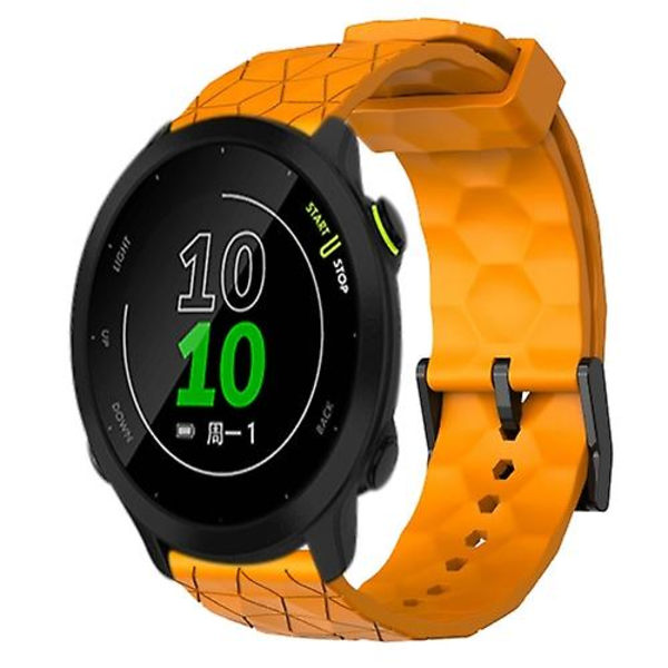 Fotbollsmönstrad silikonklockarmband i enfärgad färg för Garmin Forerunner 158 20 mm VSC Yellow