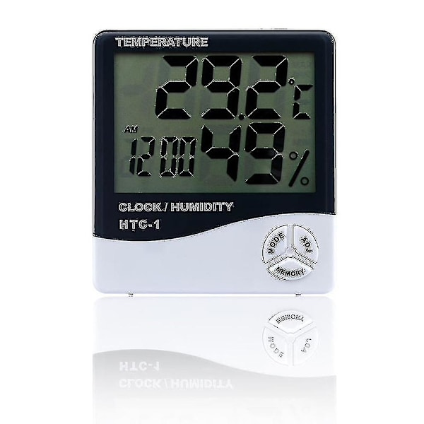 Ndoor Rum Lcd Elektronisk Temperatur Fuktighet Meter Digital Termometer Hygrometer Väderstation Alarm Kloc,,