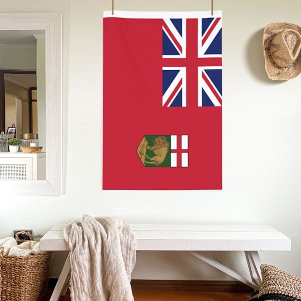 Of Manitoba  2x3 Ft Udendørs Dobbeltsidet s Polyester Have Dekorative Banner Holdbar Hjem Plæne s Sort Sort