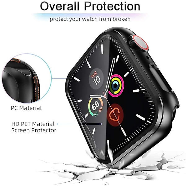 Glas+cover til Apple Watch etui 44mm 40mm Iwatch 42mm 38mm skærmbeskytter+bumper tilbehør til Applewatch serie 5 4 3 Se 6 Mint 42mm series 321