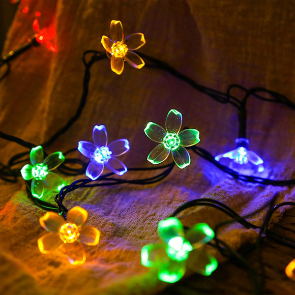 Sæt stikket i dekorative kirsebærblomster-lyskæder, 33ft 100 LED USB-lyste blomsterdekorationer med timer til indendørs soveværelse telt seng terrassefest