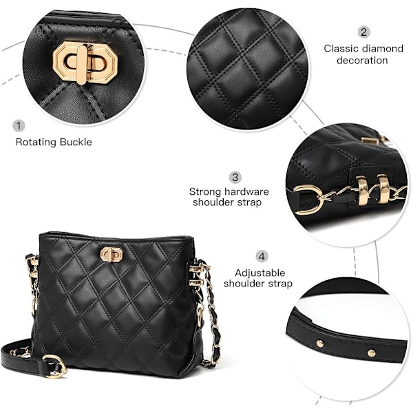 Liten crossbody-väska för kvinnor, handväskor i mode, läder, lätta handväskor