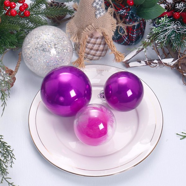 2,76\" Julgranskulor Set, Genomskinlig Plast Okrossbar Julgranshänge