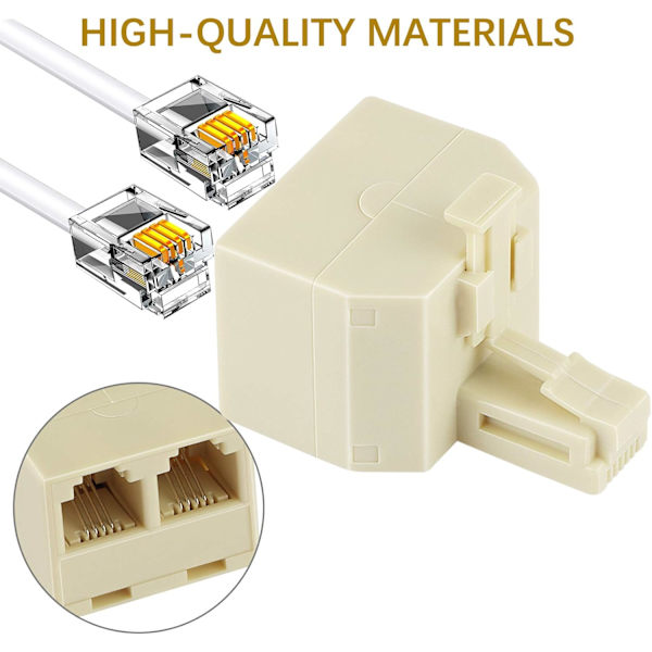 Rj11 Duplex vægudtag Adapter Dual Phone Line Splitter Wall