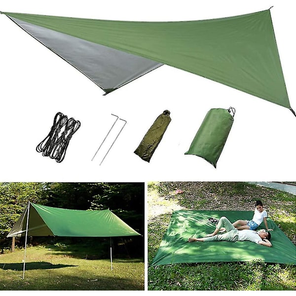 Camping Regn Tarp Regn Tarp Vandtæt Tarp Regn Flugtält Canvas Med Opbevaringspose Til Udendørs Camping Vandring, 230*210cm