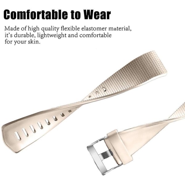 Rutiga metallarmband för Fitbit Charge 2 DFC Champagne Gold