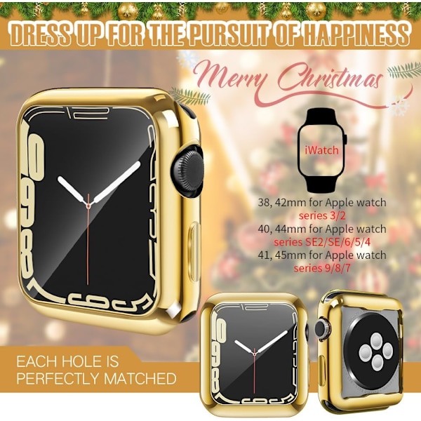 TPU Anti-Ridse Letvægts Beskyttende 38mm Iwatch Case Bumper og All-Around Case Kompatibel med Apple Watch Series 3/2/1, Guld Guld