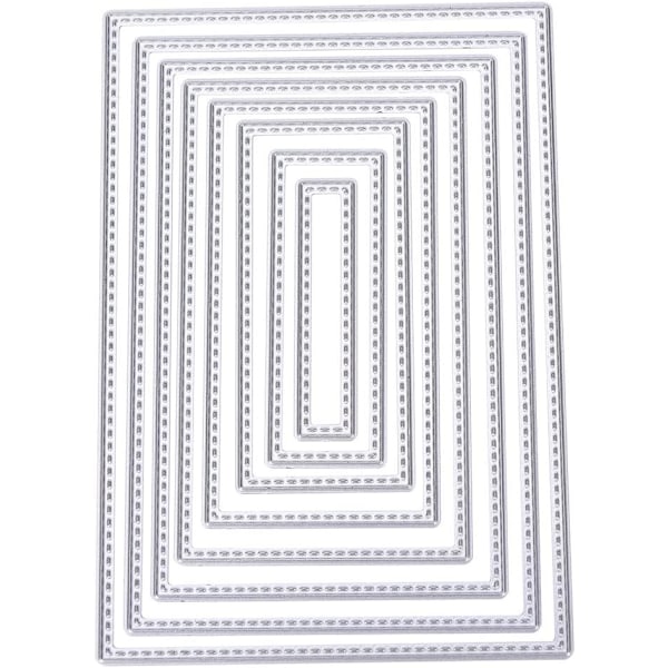8 st rektangulära skärverktyg: Scrapbooking metallpräglingsstenciler