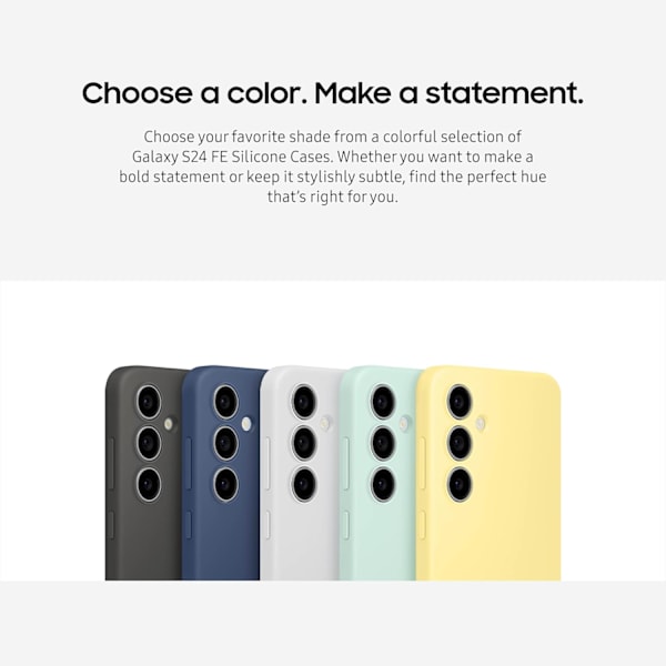 Galaxy S24 FE Silikonskal, Skyddande skal med färgvariation, Smidigt grepp, Mjuk och elegant design, Sömlös passform, US Version, Blå Blå