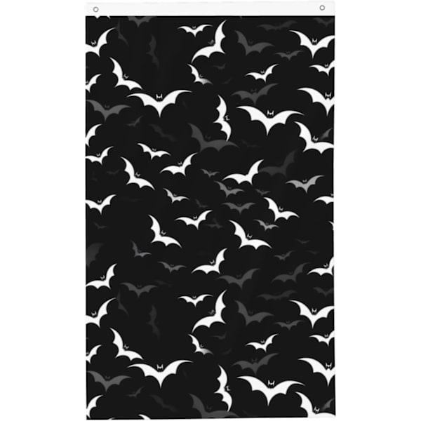 Fladdermöss Dubbelsidig Tryckt 3x5FT Vertikal Banner, Halloween Utomhus Dekoration Fladdermöss Fladdermöss