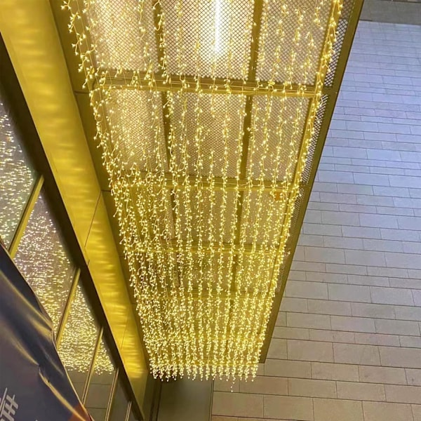 LED-istapplys, 16,4 fot 112 LED 8 moduser blinkande julehengende fe-strenger horisontale gardinlys for fester kjøpesenter uteplass