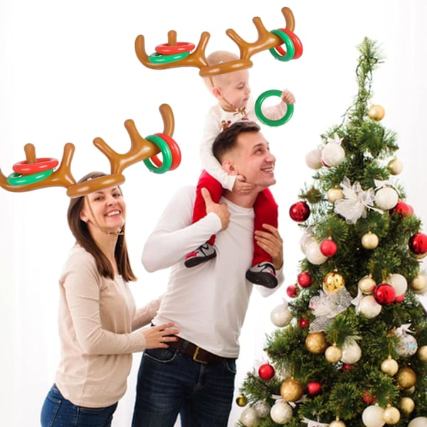 Oppblåsbart reinsdyrgevirkastespill for julefest