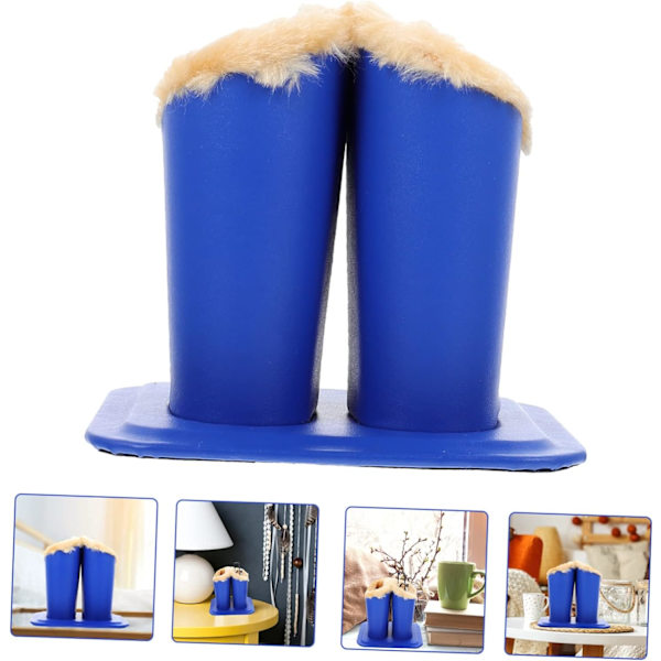 2 stk. Kikkert Holder Bordplade Brille Kop Natbord Brille Holder Fuzzy Briller Stativ Brille Etui Pu Læder Brille Etui Klud Briller