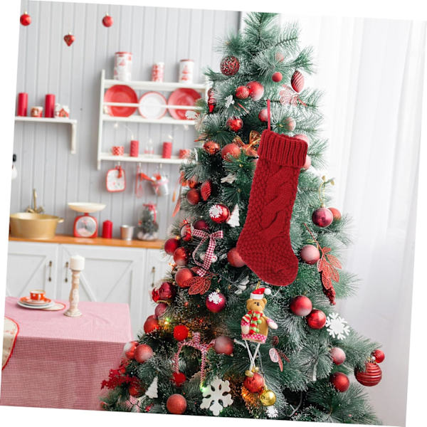 TOPBATHY 2-pack Julstrumpor Julstrumpor Julstrumpor för barn Julhängande strumpa Julstrumpa Dekoration Julgranspynt