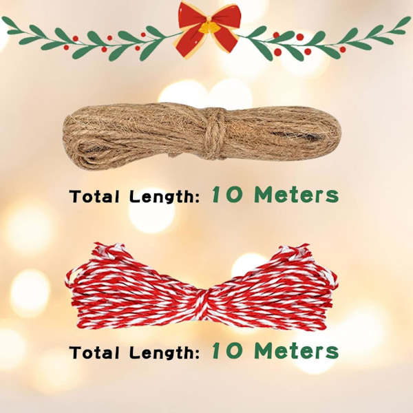 Stjärnformade presentetiketter i kraftpapper - Julklappslappar med snöre för DIY-presentdekoration