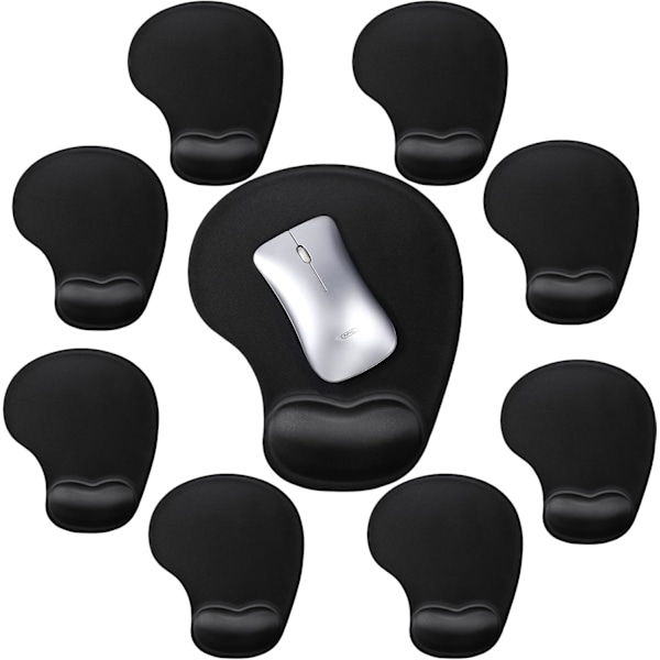 9-pack ergonomiskt handledsstöd med minnesskum, halkfri PU-bas, smärtlindrande musmatta för dator och bärbar dator