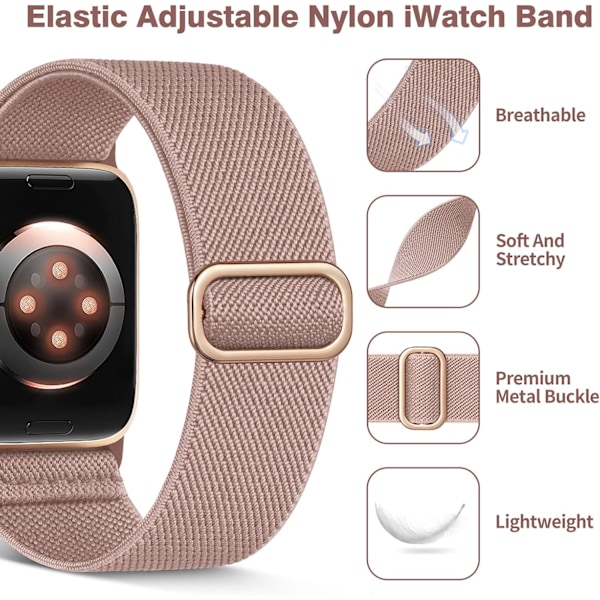 Strækbare nylonremme, der er kompatible med Apple Watch - 38 mm 40 mm 41 mm