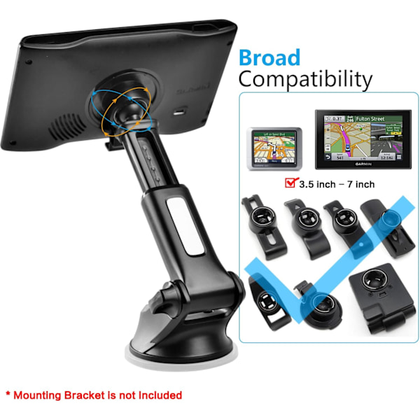 GPS-sugkoppsfäste för Garmin [Quick Extension Arm]