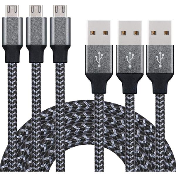 USB-laddningskabel - [3,2M Pack] Flätad USB-laddare i nylon