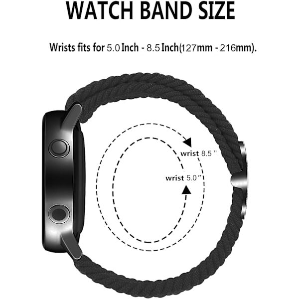 20 mm blødt justerbart sportsarmbånd, der er kompatibelt med Galaxy Watch