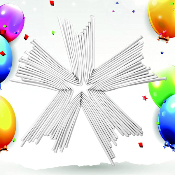100 stk. 260 balloner Hvide lange balloner til ballonbue