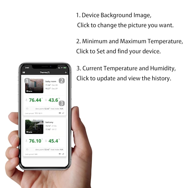 Mini termometer Hygrometer Sensor Bluetooth fuktighet