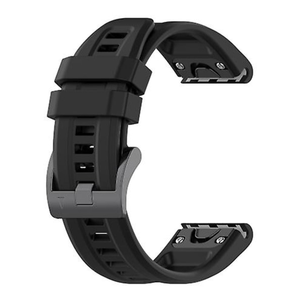 För Garmin Fenix ​​6s Pro 20mm Silikon Solid Color Watch Band CIY Black