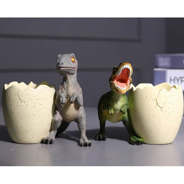 Dinosaurus æg og holder til skrivebord, Velocirptor Tyrnnosurus Rex blyanter opbevaringsboks skrivebordsarrangør, søde kontorartikler ideel gave (æg) æg æg