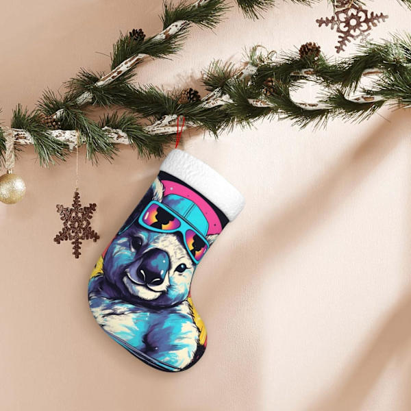 Fashion Koala Palm Tree Julstrumpor 17,7 tum, Mjuka Julstrumpor Klassiska Presentbehållare för Festlig Semesterbraskamin Dekorationer Familj