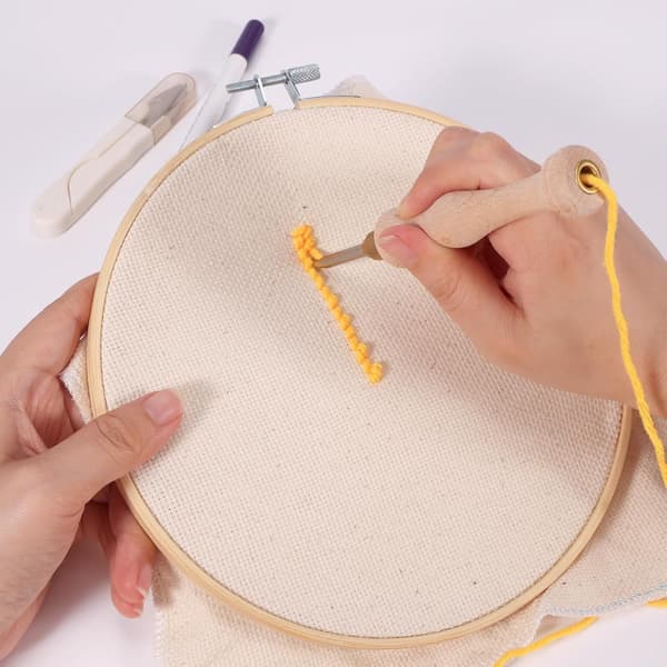 wxsp Punchenål, Punchenålverktøy i tre, Justerbar broderipunchenål for punchenål, DIY håndverkssting punchenål