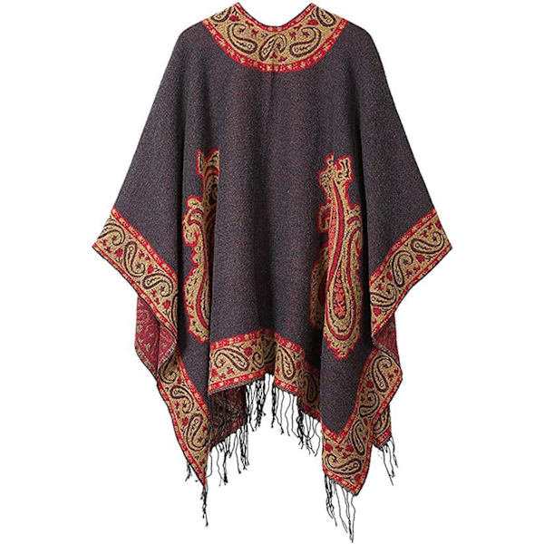 Överdimensionerad vinterfilt sjal damer mysig öppen framsida poncho