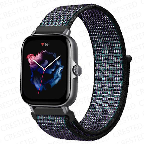 20mm 22mm Rem för Amazfit Gts/2/2e/4/3/mini Gtr 4/2/3/pro 47mm Stratos 3 Nylon Armband Pulseira Correa Amazfit Bip Rem Grape purple 33 22mm
